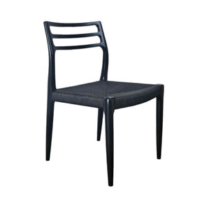 Lh Imports Java Dining Chair - Elegant Solid Ash Wood Frame With Hand-woven Design For Timeless Décor Black Ash Wood,Black Dyed Paper Rope Jav025-blk