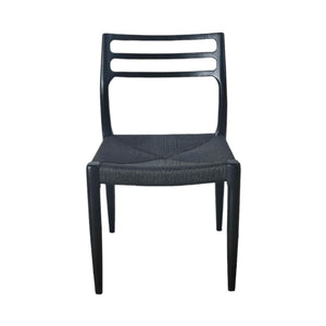Lh Imports Java Dining Chair - Elegant Solid Ash Wood Frame With Hand-woven Design For Timeless Décor Black Ash Wood,Black Dyed Paper Rope Jav025-blk