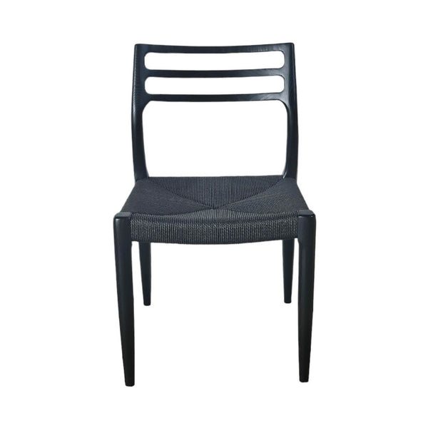 Lh Imports Java Dining Chair - Elegant Solid Ash Wood Frame With Hand-woven Design For Timeless Décor Black Ash Wood,Black Dyed Paper Rope Jav025-blk