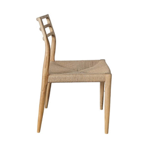 Lh Imports Java Dining Chair - Elegant Solid Ash Wood Frame With Hand-woven Design For Timeless Décor Brown Ash Wood,Natural Paper Rope Jav025-nat