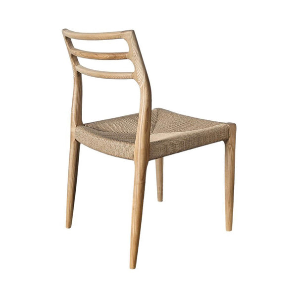 Lh Imports Java Dining Chair - Elegant Solid Ash Wood Frame With Hand-woven Design For Timeless Décor Brown Ash Wood,Natural Paper Rope Jav025-nat