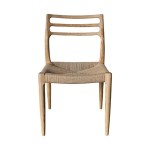 Lh Imports Java Dining Chair - Elegant Solid Ash Wood Frame With Hand-woven Design For Timeless Décor Brown Ash Wood,Natural Paper Rope Jav025-nat
