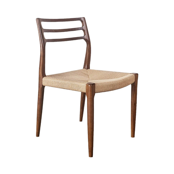 Lh Imports Java Dining Chair - Elegant Solid Ash Wood Frame With Hand-woven Design For Timeless Décor Brown Ash Wood,Natural Paper Rope Jav025-wal