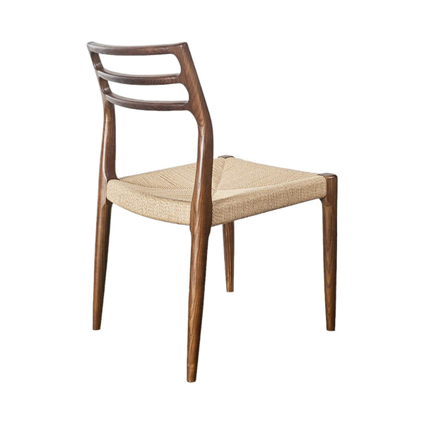 Lh Imports Java Dining Chair - Elegant Solid Ash Wood Frame With Hand-woven Design For Timeless Décor Brown Ash Wood,Natural Paper Rope Jav025-wal
