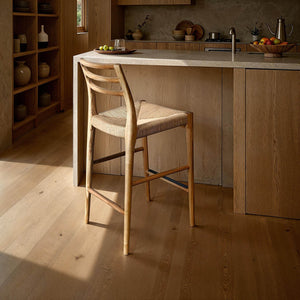 Lh Imports Java Counter Stool - Elegant Hand-woven Design With Solid Ash Frame For Stylish Home Decor Brown Ash Wood,Natural Paper Rope,Metal Jav026-nat