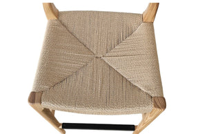 Lh Imports Java Counter Stool - Elegant Hand-woven Design With Solid Ash Frame For Stylish Home Decor Brown Ash Wood,Natural Paper Rope,Metal Jav026-nat