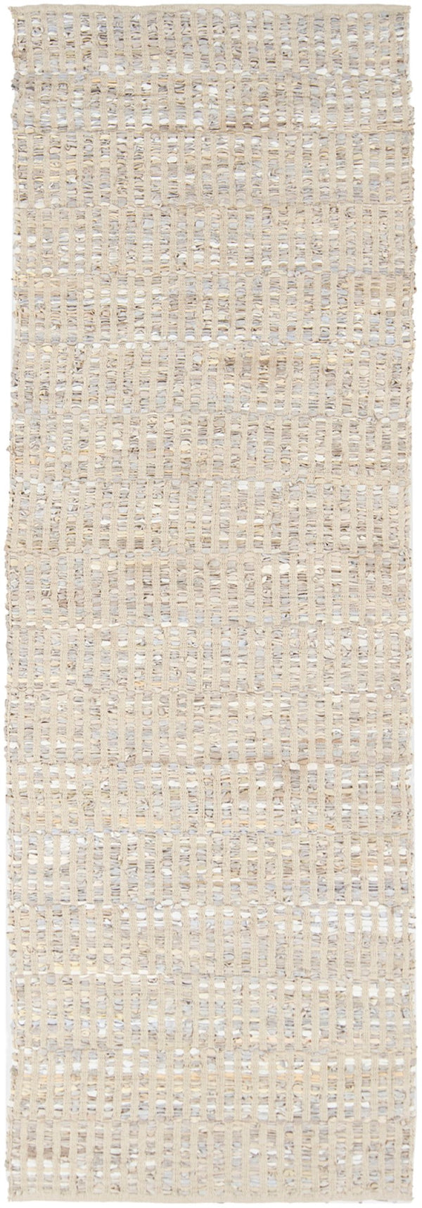 Chandra Rugs Hand-woven Luxurious Reversible Rug – Handmade Leather & Cotton Blend For Stylish Home Decor Grey,Tan Leather,Cotton Jaz17001-2676