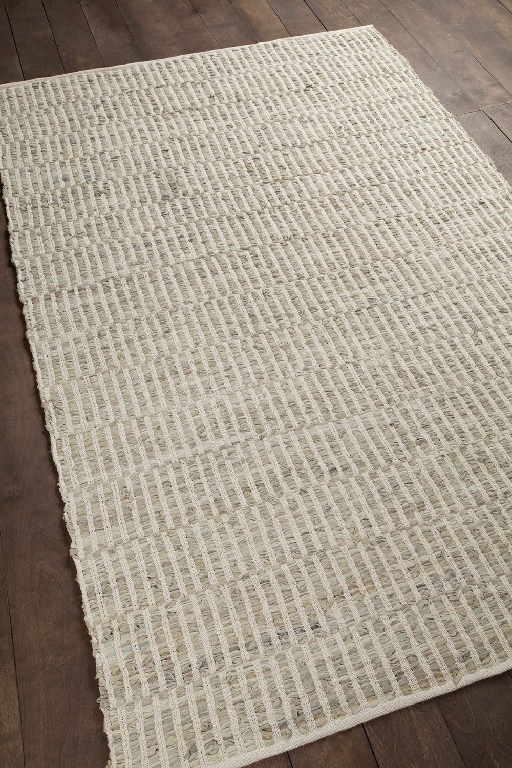 Chandra Rugs Hand-woven Luxurious Reversible Rug – Handmade Leather & Cotton Blend For Stylish Home Decor Grey,Tan Leather,Cotton Jaz17001-2676