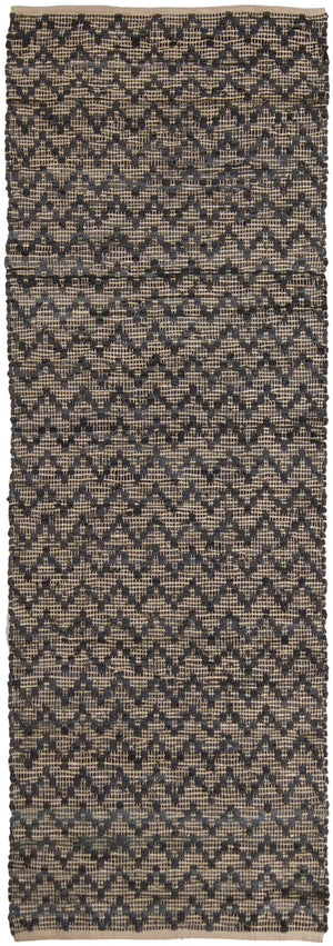 Chandra Rugs Hand-woven Reversible Rug - Artisan Crafted, Luxurious Leather & Jute Blend For Stylish Home Décor Tan,Grey Leather,Cotton,Jute Jaz17002-2676
