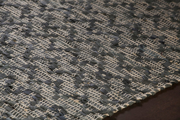 Chandra Rugs Hand-woven Reversible Rug - Artisan Crafted, Luxurious Leather & Jute Blend For Stylish Home Décor Tan,Grey Leather,Cotton,Jute Jaz17002-2676