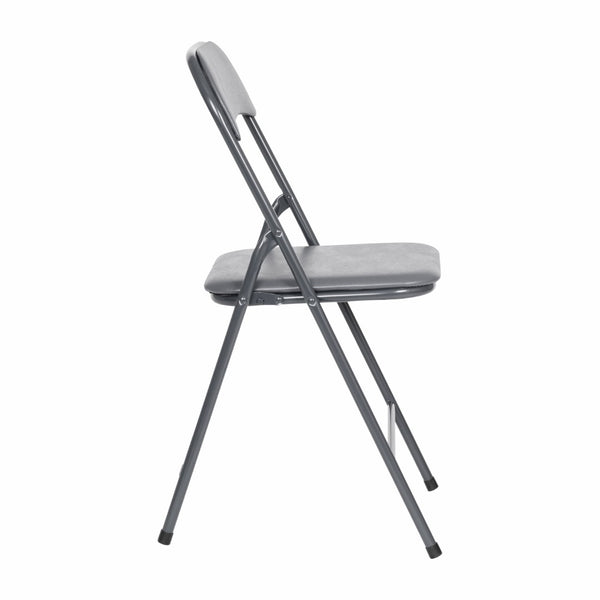 English Elm Madison 5-Piece Folding Card Table and Chair Set for Game Nights, Gatherings & Extra Seating Gray 33.5"W x 33.5"D x 27.75"H JB-1-GY-GG