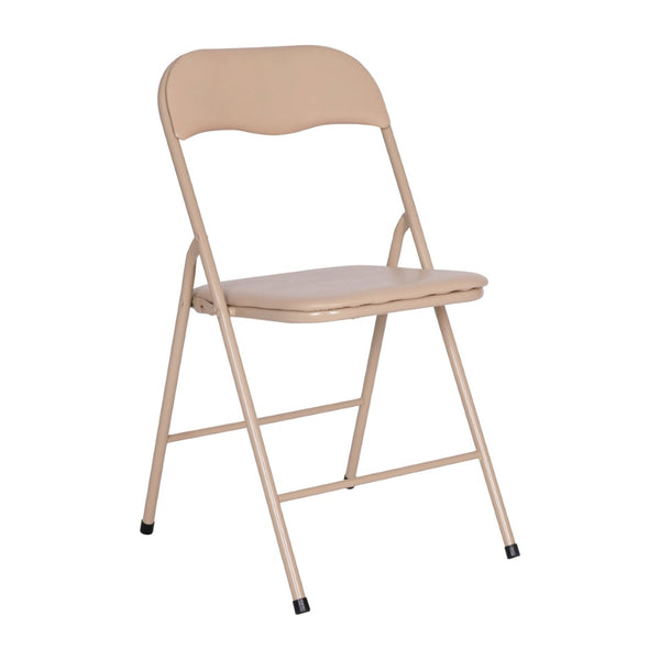 English Elm Madison 5-Piece Folding Card Table and Chair Set for Game Nights, Gatherings & Extra Seating Tan 33.5"W x 33.5"D x 27.75"H JB-1-TAN-GG