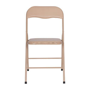 English Elm Madison 5-Piece Folding Card Table and Chair Set for Game Nights, Gatherings & Extra Seating Tan 33.5"W x 33.5"D x 27.75"H JB-1-TAN-GG