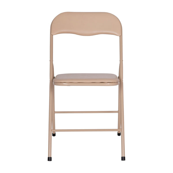 English Elm Madison 5-Piece Folding Card Table and Chair Set for Game Nights, Gatherings & Extra Seating Tan 33.5"W x 33.5"D x 27.75"H JB-1-TAN-GG