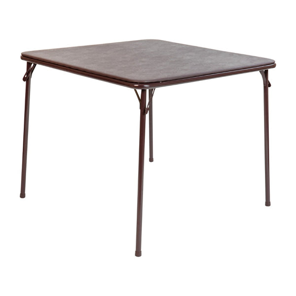 English Elm Madelyn Folding Card Table for 4 - Versatile, Lightweight Design for Game Nights and Dining Events Brown 33.5"W x 33.5"D x 27.75"H JB-2-BR-GG