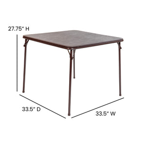 English Elm Madelyn Folding Card Table for 4 - Versatile, Lightweight Design for Game Nights and Dining Events Brown 33.5"W x 33.5"D x 27.75"H JB-2-BR-GG