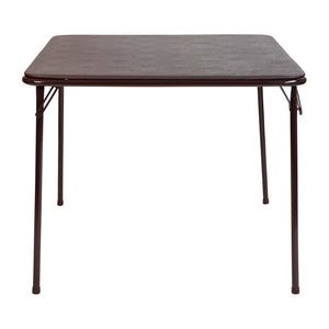 English Elm Madelyn Folding Card Table for 4 - Versatile, Lightweight Design for Game Nights and Dining Events Brown 33.5"W x 33.5"D x 27.75"H JB-2-BR-GG