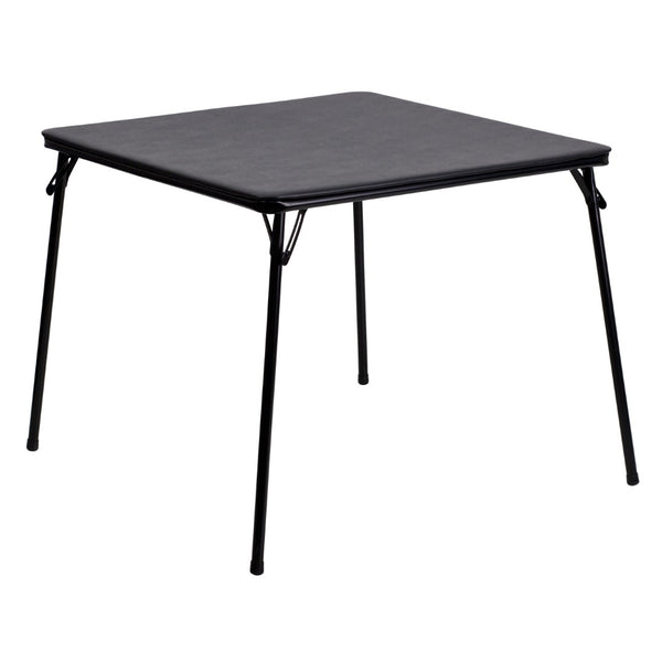 English Elm Madelyn Folding Card Table for 4 - Versatile, Lightweight Design for Game Nights and Dining Events Black 33.5"W x 33.5"D x 27.75"H JB-2-GG