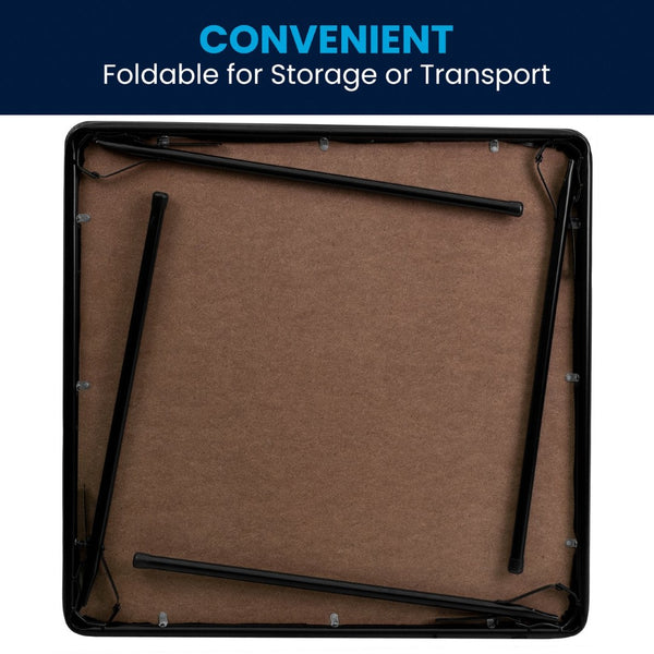 English Elm Madelyn Folding Card Table for 4 - Versatile, Lightweight Design for Game Nights and Dining Events Black 33.5"W x 33.5"D x 27.75"H JB-2-GG