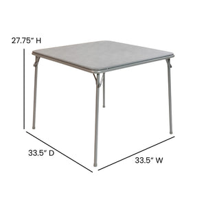 English Elm Madelyn Folding Card Table for 4 - Versatile, Lightweight Design for Game Nights and Dining Events Gray 33.5"W x 33.5"D x 27.75"H JB-2-GY-GG