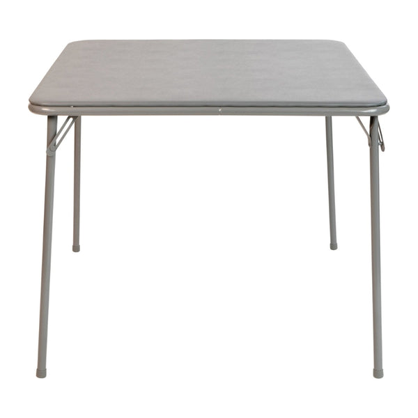 English Elm Madelyn Folding Card Table for 4 - Versatile, Lightweight Design for Game Nights and Dining Events Gray 33.5"W x 33.5"D x 27.75"H JB-2-GY-GG