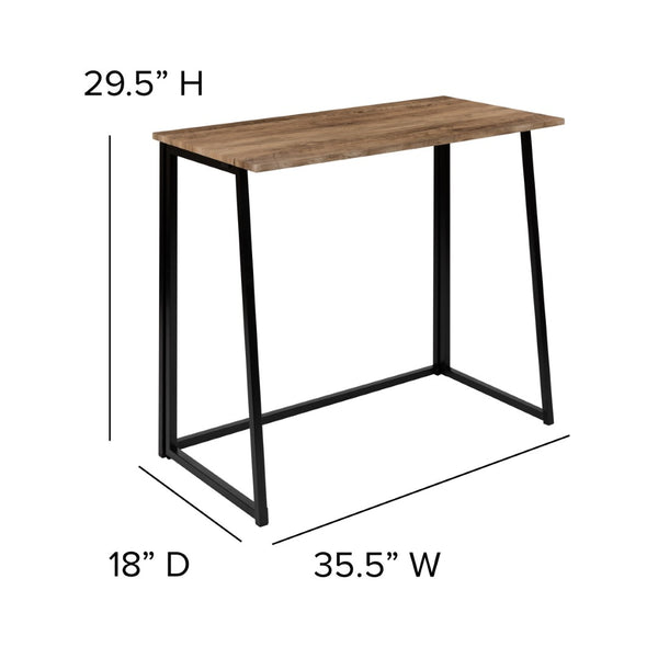 English Elm Walker Small Rustic Natural Folding Computer Desk - Compact, Stylish Workspace for Home & Office JB-YJ354D-GG