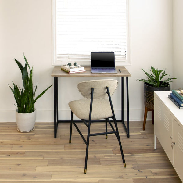 English Elm Walker Small Rustic Natural Folding Computer Desk - Compact, Stylish Workspace for Home & Office JB-YJ354D-GG