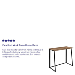 English Elm Walker Small Rustic Natural Folding Computer Desk - Compact, Stylish Workspace for Home & Office JB-YJ354D-GG