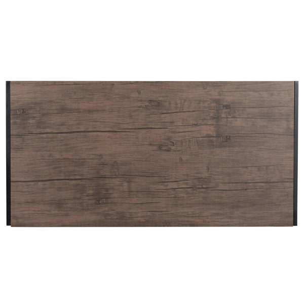 English Elm Walker Rustic Industrial Folding Computer Desk - Compact, Space-Saving Workstation for Home & Office JB-YJ354F-GG