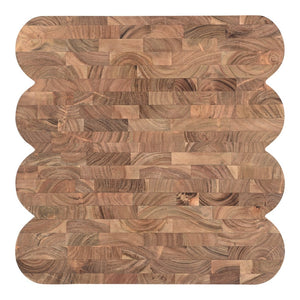 Moe's Home Punyo Accent Table - Unique Acacia Wood Design With Eye-catching Patterned Top And Seam Detail Brown Acacia Wood Jd-1047-03