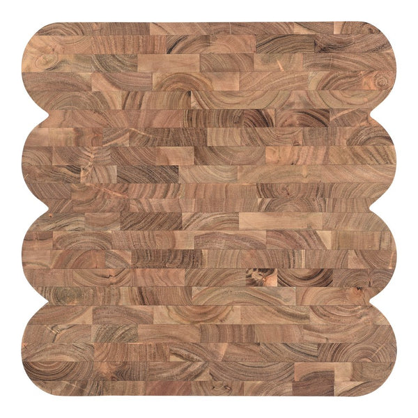 Moe's Home Punyo Accent Table - Unique Acacia Wood Design With Eye-catching Patterned Top And Seam Detail Brown Acacia Wood Jd-1047-03