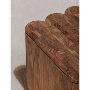 Moe's Home Punyo Accent Table - Unique Acacia Wood Design With Eye-catching Patterned Top And Seam Detail Brown Acacia Wood Jd-1047-03