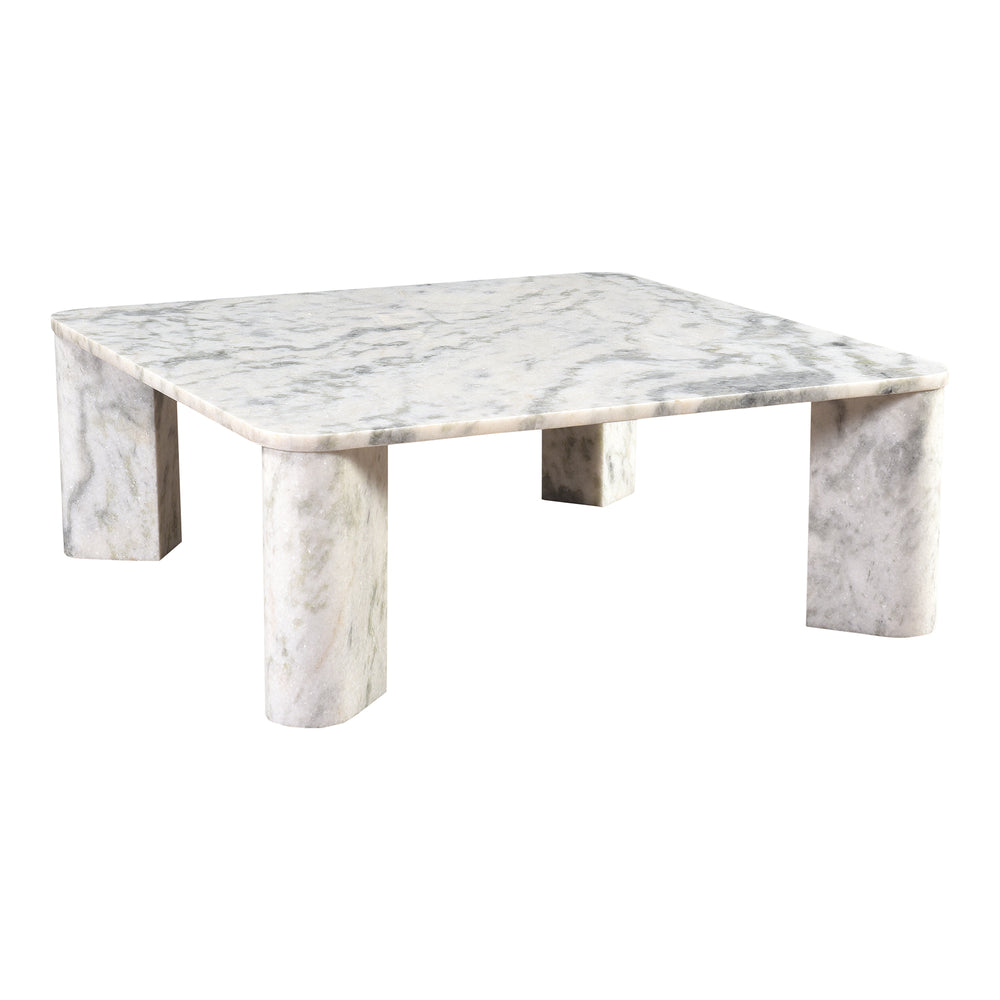 Moe's Home Segment Coffee Table - Unique Marble Striations And Soft Edges For A Stunning Modern Living Space Grey Raj Grey Marble Jd-1048-15-0
