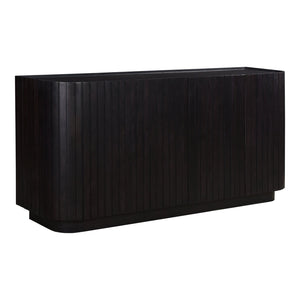 Moe's Home Povera 4 Door Sideboard - Elegant Acacia Wood Storage Solution With Contemporary Design Elements Black Solid Acacia Wood,Mdf Back Jd-1050-02