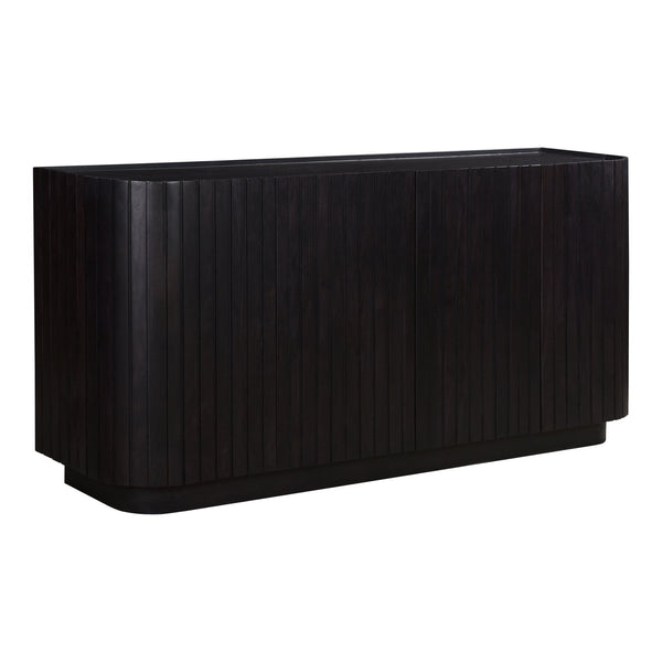 Moe's Home Povera 4 Door Sideboard - Elegant Acacia Wood Storage Solution With Contemporary Design Elements Black Solid Acacia Wood,Mdf Back Jd-1050-02
