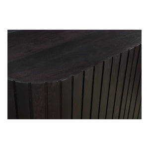 Moe's Home Povera 4 Door Sideboard - Elegant Acacia Wood Storage Solution With Contemporary Design Elements Black Solid Acacia Wood,Mdf Back Jd-1050-02