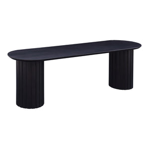 Moe's Home Povera Dining Bench – Elegant Acacia Wood Design With Unique Natural Grain For Modern Spaces Black Solid Acacia Wood Jd-1053-02-0