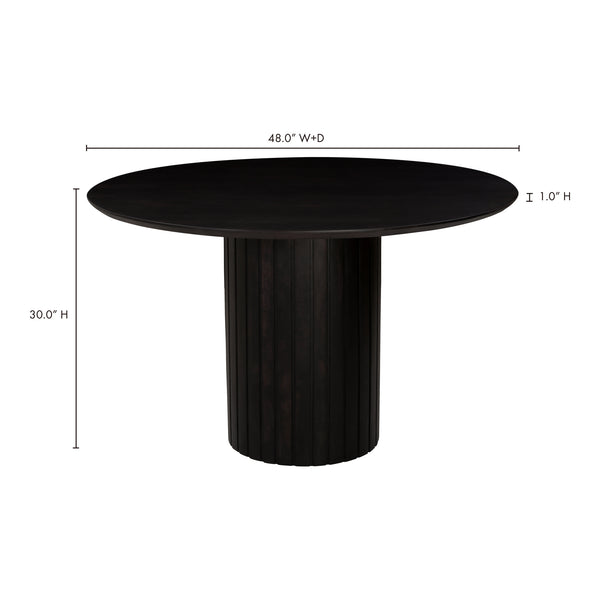 Moe's Home Povera Round Dining Table - Stunning Acacia Wood Design With Unique Ribbed Texture And Timeless Elegance Black Solid Acacia
Wood Jd-1059-02-0