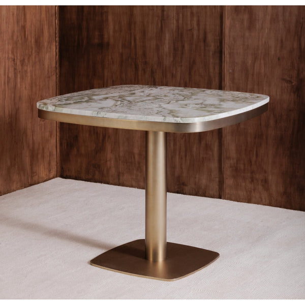 Moe's Home Celeste Cafe Table With Elegant Onyx Marble Top And Chic Antiqued-brass Iron Base For Modern Homes Green Marble Top,Antiqued,Brass Iron Base Jd-1067-16-0