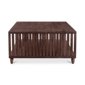 Moe's Home Rhys Coffee Table - Mid-century Modern Solid Acacia Design With Unique Slatted Wood Details Brown Solid Acacia Wood Jd-1068-03