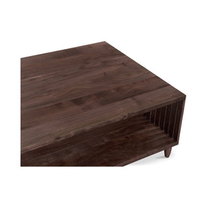 Moe's Home Rhys Coffee Table - Mid-century Modern Solid Acacia Design With Unique Slatted Wood Details Brown Solid Acacia Wood Jd-1068-03