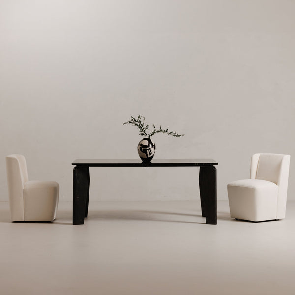 Moe's Home Satona Dining Table: Modern Elegance With Unique Marble Top And Acacia Wood Frame For 6 People Black Black Marble Tabletop,Acacia Wood Base Jd-1072-02-0