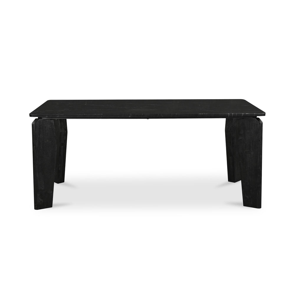 Moe's Home Satona Dining Table: Modern Elegance With Unique Marble Top And Acacia Wood Frame For 6 People Black Black Marble Tabletop,Acacia Wood Base Jd-1072-02-0