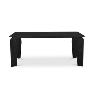 Moe's Home Satona Dining Table: Modern Elegance With Unique Marble Top And Acacia Wood Frame For 6 People Black Black Marble Tabletop,Acacia Wood Base Jd-1072-02-0