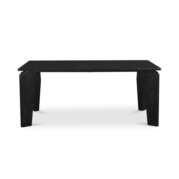 Moe's Home Satona Dining Table: Modern Elegance With Unique Marble Top And Acacia Wood Frame For 6 People Black Black Marble Tabletop,Acacia Wood Base Jd-1072-02-0
