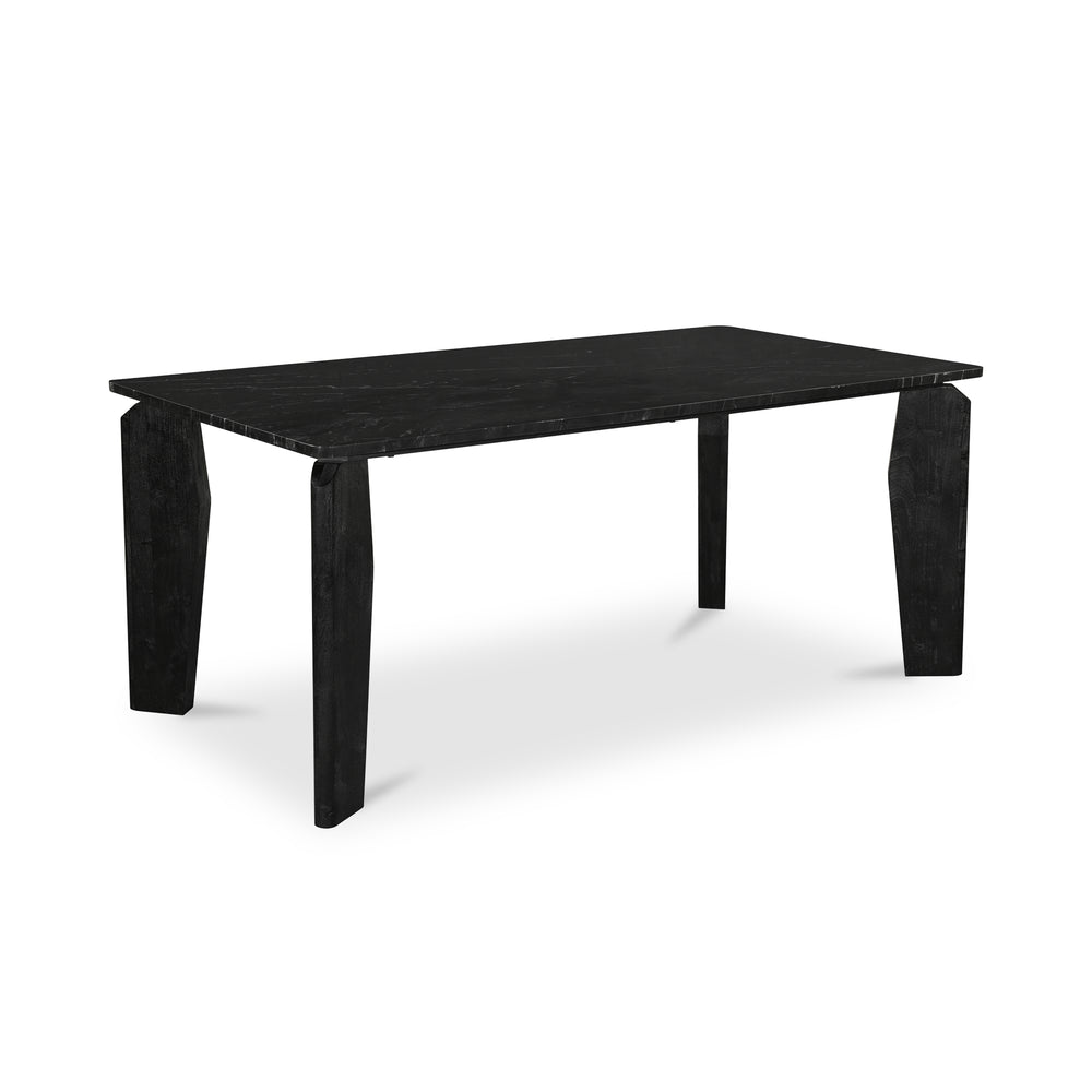 Moe's Home Satona Dining Table: Modern Elegance With Unique Marble Top And Acacia Wood Frame For 6 People Black Black Marble Tabletop,Acacia Wood Base Jd-1072-02-0