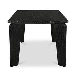 Moe's Home Satona Dining Table: Modern Elegance With Unique Marble Top And Acacia Wood Frame For 6 People Black Black Marble Tabletop,Acacia Wood Base Jd-1072-02-0