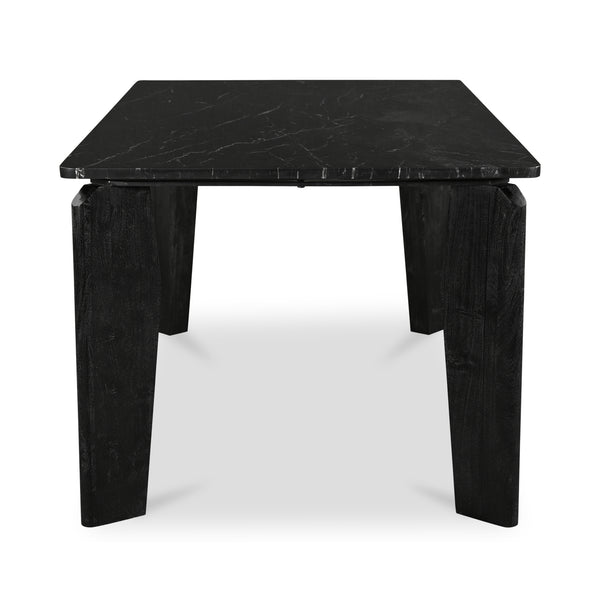 Moe's Home Satona Dining Table: Modern Elegance With Unique Marble Top And Acacia Wood Frame For 6 People Black Black Marble Tabletop,Acacia Wood Base Jd-1072-02-0