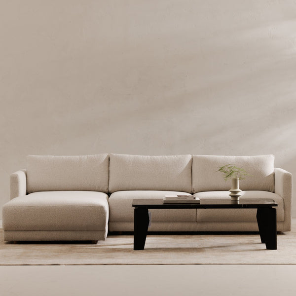 Moe's Home Satona Coffee Table With Modern Elegance, Unique Marble Design & Durable Acacia Wood Base Black Black Marble,Acacia Wood Base Jd-1074-02-0