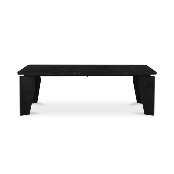 Moe's Home Satona Coffee Table With Modern Elegance, Unique Marble Design & Durable Acacia Wood Base Black Black Marble,Acacia Wood Base Jd-1074-02-0